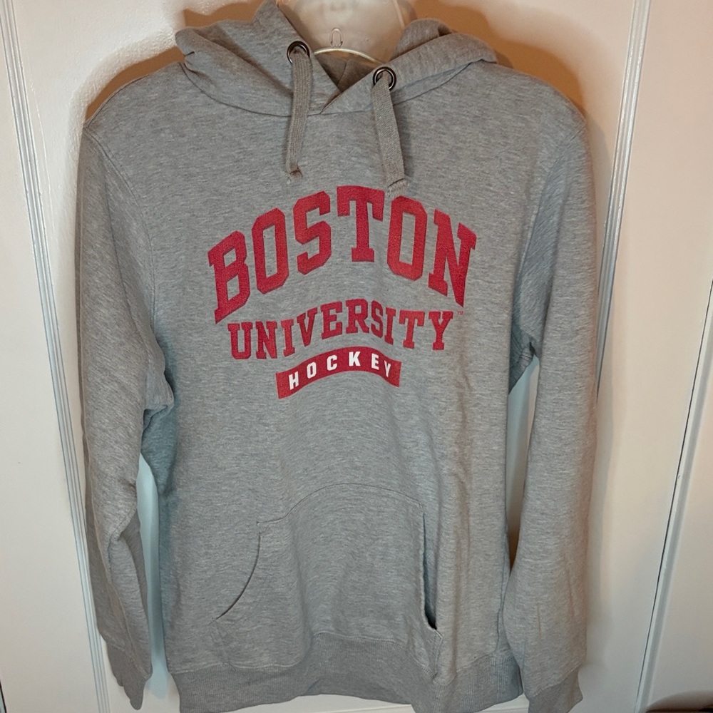 Gray Boston University Hockey Hoodie